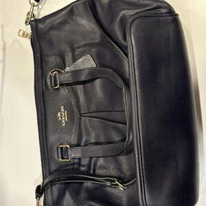 Coach Navy Leather Shoulder Bag